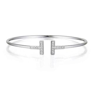 Tiffany & Co. "T" Diamond Gold Wire Bracelet