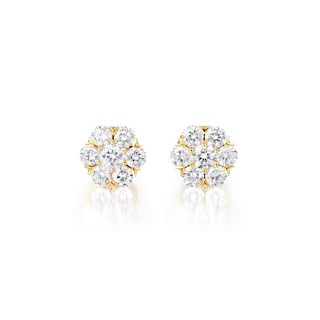 Van Cleef & Arpels Diamond "Fleurette" Stud Earrings