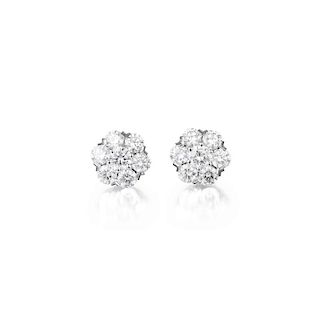Van Cleef & Arpels Diamond "Fleurette" Stud Earrings