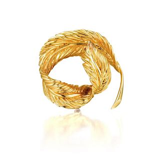 Van Cleef & Arpels Gold Feather Pin
