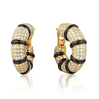 Mauboussin Diamond and Onyx Earrings