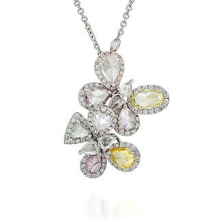 A Natural Fancy Colored Diamond Butterfly Necklace