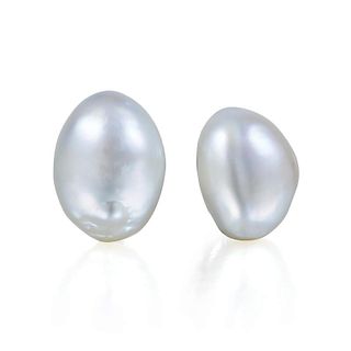 A Pair of Large Baroque Pearl Earrings