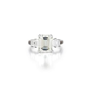 A 3.44-Carat Diamond and Platinum Ring