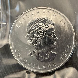 2005 Canada 50 Dollar Maple Leaf 1 oz .9995 Palladium Coin Sealed #6
