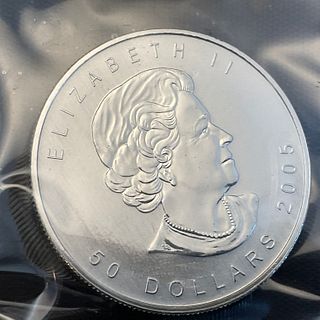 2005 Canada 50 Dollar Maple Leaf 1 oz .9995 Palladium Coin Sealed #9