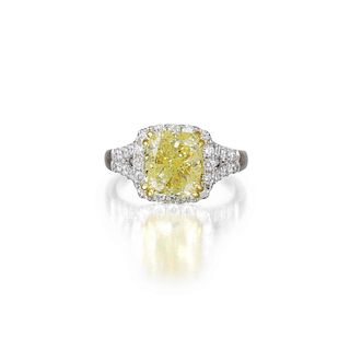 A 3.80-Carat Yellow Diamond Ring