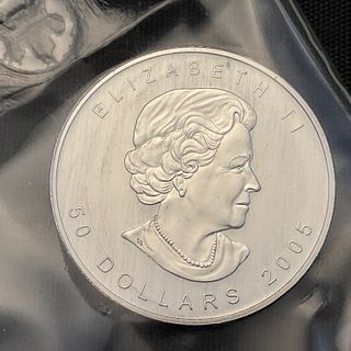 2005 Canada 50 Dollar Maple Leaf 1 oz .9995 Palladium Coin Sealed #13