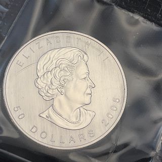 2005 Canada 50 Dollar Maple Leaf 1 oz .9995 Palladium Coin Sealed #15