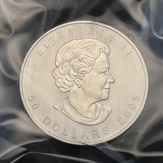 2005 Canada 50 Dollar Maple Leaf 1 oz .9995 Palladium Coin Sealed #17