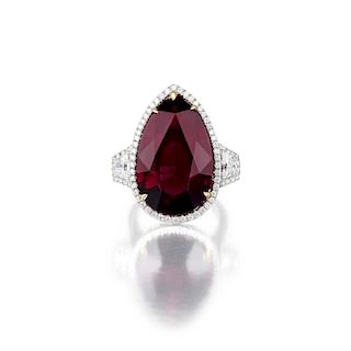 A 21.30-Carat Spinel and Diamond Ring