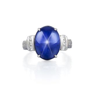 A Natural Burmese Star Sapphire Ring
