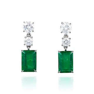 Aletto Bros Colombian Emerald and Diamond Earrings