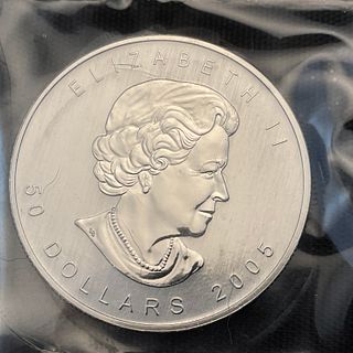 2005 Canada 50 Dollar Maple Leaf 1 oz .9995 Palladium Coin Sealed #19