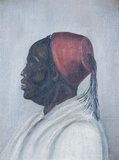 * Artist Unknown, (19th/20th century), Profile, Man in a Fez