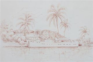 * Olive Metcalf, (20th century), Boat in the Tropics