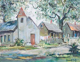 * Emmett John Fritz, (American, 1917-1995), Village Scene