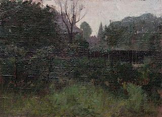 Gustav Wolff, (German/American, 1863-1935), Landscape with Fence