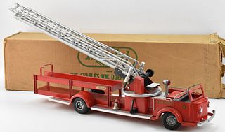 DOEPKE MODEL TOYS PRESSED STEEL ROSSMOYNE LADDER FIRE TRUCK WITH ORIGINAL BOX