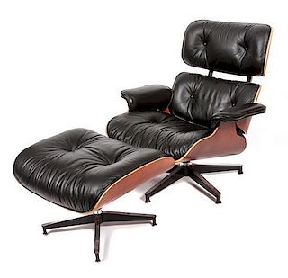 Charles and Ray Eames (American, 1907-1978; 1912-1988), HERMAN MILLER, a 670 lounge chair and 671 ottoman