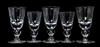 A Set of Steuben Tear-Drop Stemware for Twelve Height of taller 6 3/4 inches.