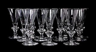 A Set of Twelve Steuben Glass Cordials Height 6 inches.