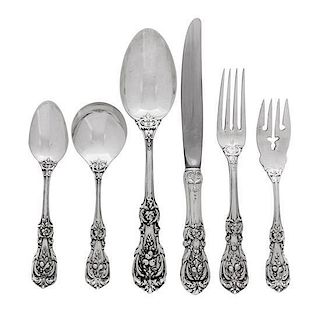 * An American Silver Flatware Service, Reed and Barton, Taunton, MA, Francis I pattern, comprising: 12 dinner knives 12 dinne
