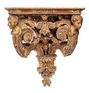 A Continental Giltwood Wall Bracket Height 13 inches.