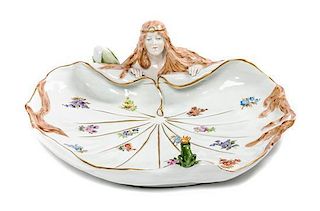 * A Von Schierholz Porcelain Platter Width 13 inches.