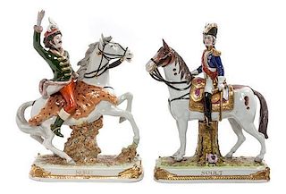 Two German Porcelain Equestrian Figures, Scheibe-Alsbach Height 11 1/4 inches.