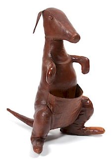 A Leather Kangaroo, attributed to Omersa Height 32 inches.