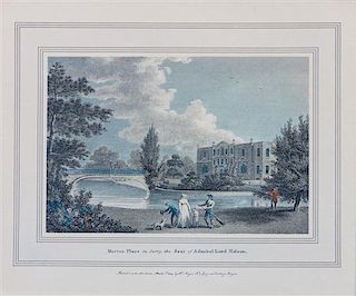 * Four English Hand-colored Engravings Impression: 6 1/2 x 9 5/8 inches.