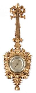 An English Gilt Barometer Height 40 inches.