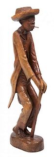 A Carved Wood Figure Height 35 1/2 inches.