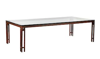 Mid Century Modern Steel & Glass Dining Table