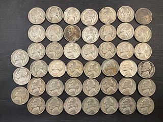 Group of 45 Jefferson Wartime Silver Alloy Nickels