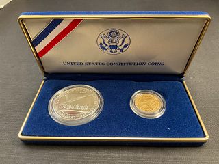 1987 200th Anniversary US Constitution Silver and Gold Coin Set