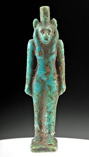 Exhibited Egyptian Faience Amulet Goddess Sekhmet