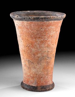 Exhibited Egyptian Pottery Pot Stand w/ Ibises & Trees