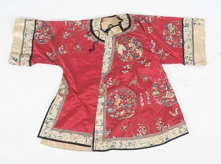 A Qing Dynasty Chinese Silk Wedding Robe