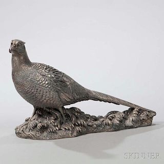 Elizabeth II Sterling Silver-mounted Figure of a Pheasant