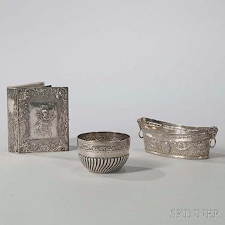 Three Pieces of English and European Silver Tableware