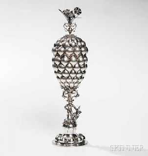 German .800 Silver Pineapple Cup and Cover