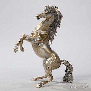 Modern Italian Sterling Silver-mounted Figure of a Stallion