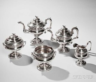 Five-piece American Coin Silver Tea and Coffee Service