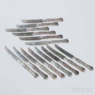 Fourteen Tiffany & Co. "Vine" Pattern Sterling Silver Tea Knives