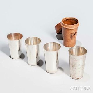 Four Graduated Tiffany & Co. Sterling Silver Beakers