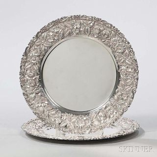 Two Sterling Silver Plates
