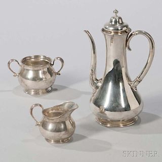 Three-piece Tiffany & Co. Sterling Silver Coffee Service