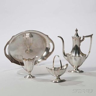 Four-piece Gorham "Plymouth" Pattern Sterling Silver Coffee Service
